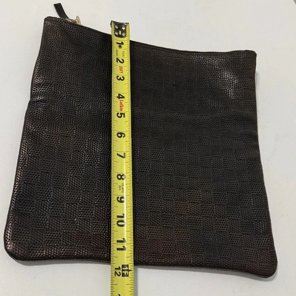 Clare V Cream Leather Tag on Blue Fabric worn once - Picture 6 of 11